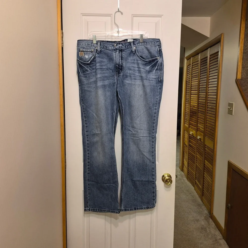 Cinch Ian Mens Slim Bootcut Jeans 38x30 Medium Wash Embroidered MB72338002 Denim